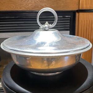 Elegant Vintage Silver Lidded Serving Bowl, B.W. BUENILUM